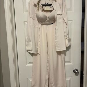 JLUXLABEL Elegant Cream Pantsuit